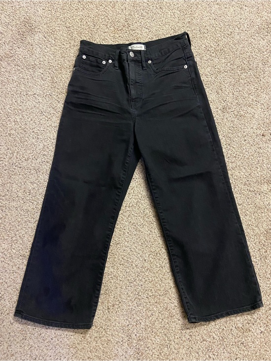 Madewell Pants - Madewell Jeans Women Size 28 Black Slim Wide-Leg Crop Cropped Denim